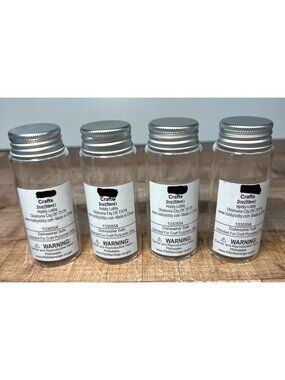 Crafts 2oz Clear Glass Jar Lid Set Of 4 Dishwasher Safe Craft Storage Or DIY Use